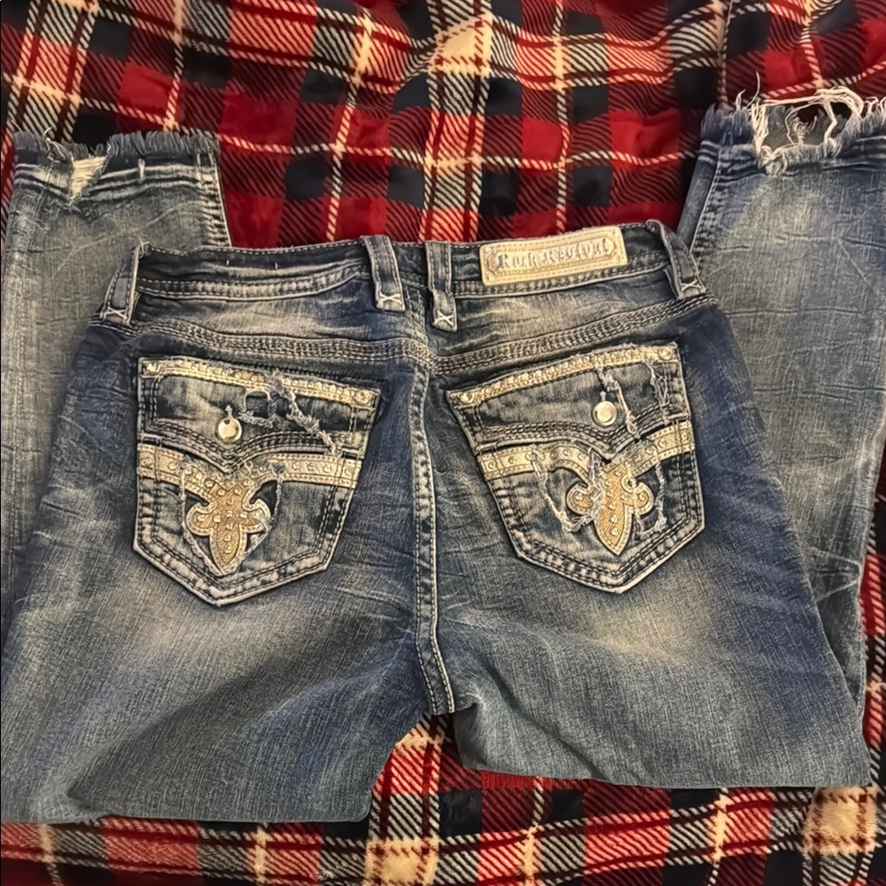 Women's Blue Embellished Jeans